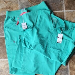 Figs Teal Women's Short Sleeve Top